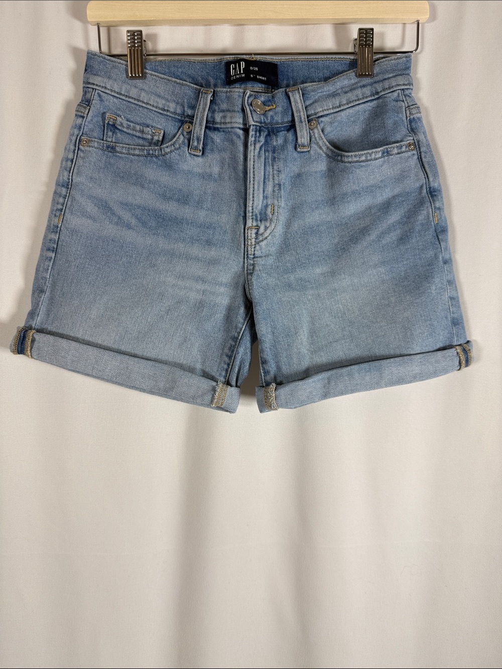 GAP Light Blue Roll-Cuff Denim Shorts